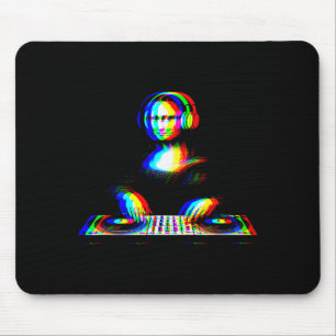 Funny Mona Lisa Dj Varwave Techno Rave Edm Music P Mouse Mat
