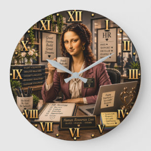 Funny Mona Lisa Human Resources HR Office Decor Large Clock