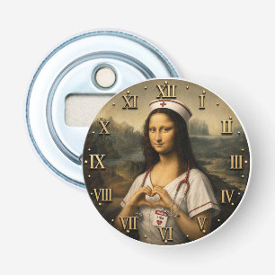 Funny Mona Lisa Nurse RN & Nursing Office Decor Bottle Opener