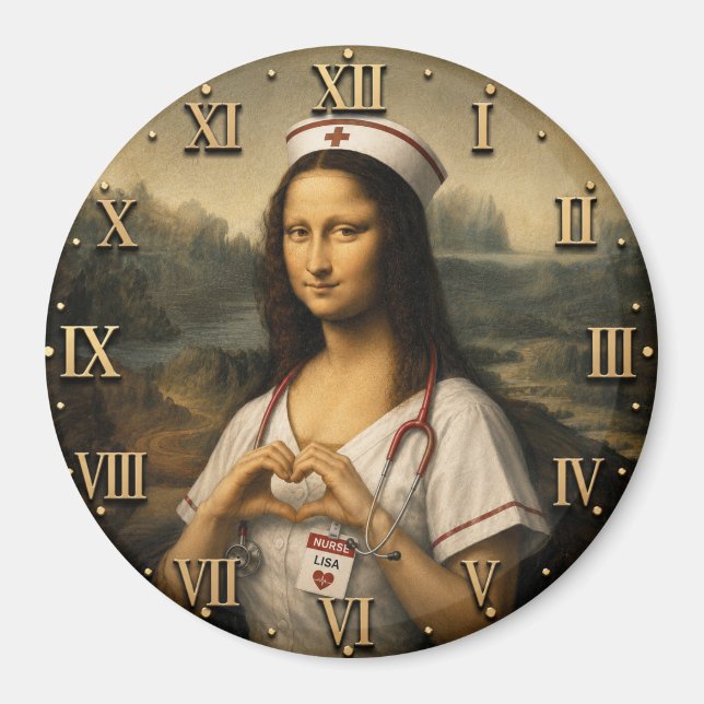 Funny Mona Lisa Nurse RN & Nursing Office Decor  Magnet (Front)