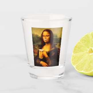 Funny Mona Lisa Unique Gift Beer Lover Shot Glass