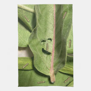 Funny Monarch Butterfly Caterpillar Tea Towel
