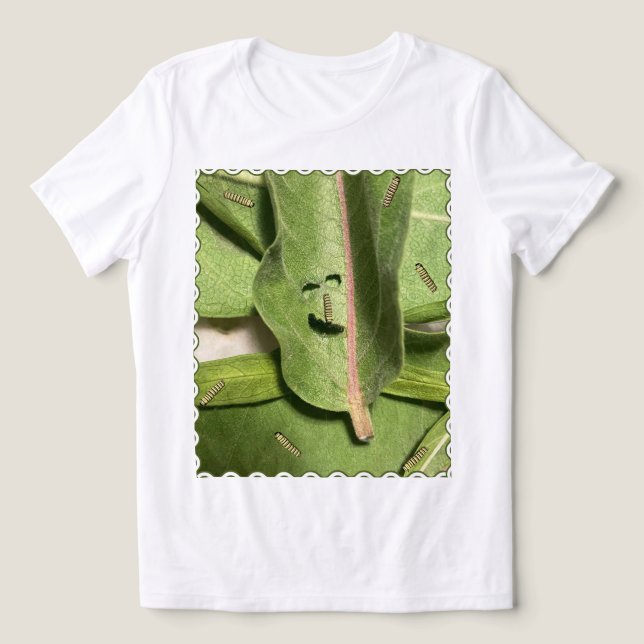 Funny Monarch Butterfly Caterpillar Tri-Blend Shirt (Design Front)