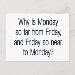 Funny Monday Quote Postcard