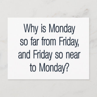 Funny Monday Quote Postcard