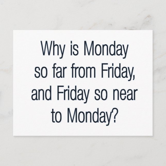 Funny Monday Quote Postcard (Front)