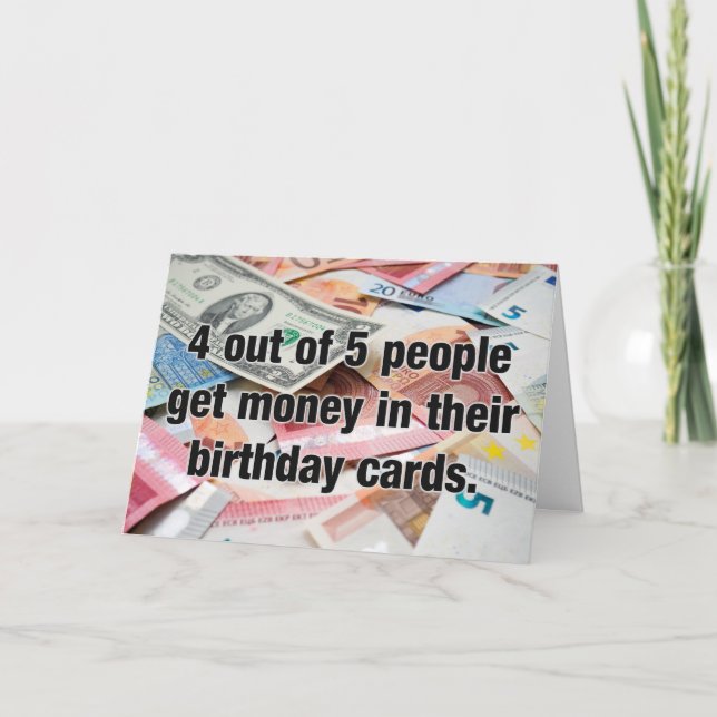 Funny Money birthday card (Front)