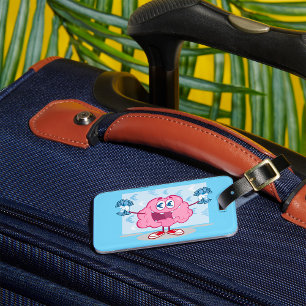Funny Money Brain Cartoon Euro Cash Lover Luggage Tag