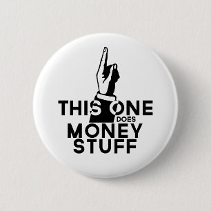 Funny Money Button Pin - Vintage Financial Money