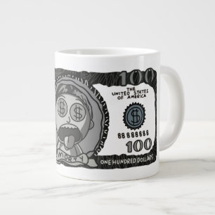 Funny "Money Morty" 100 Dollar Bill Specialty Coff Large Coffee Mug