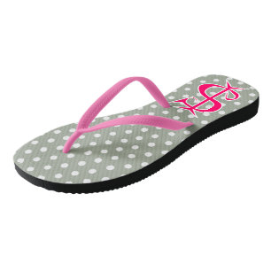 Funny Money Pink Dollar Sign Dot Print Flip Flops
