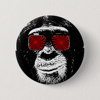 Funny monkey 6 cm round badge