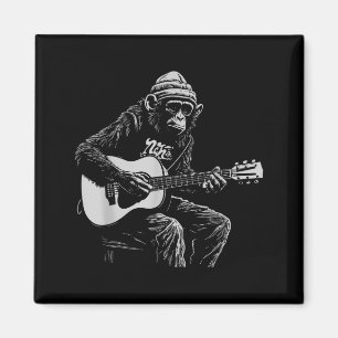 Funny Monkey Acoustic Guitar Music Lover Men Women Magnet