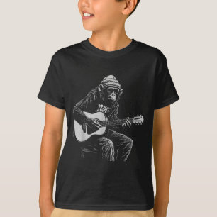 Funny Monkey Acoustic Guitar Music Lover Men Women T-Shirt