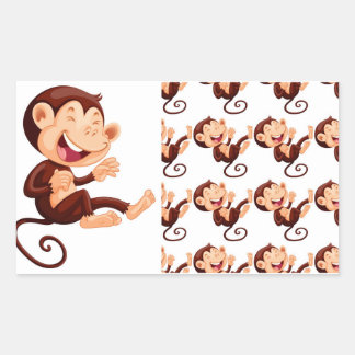Funny Monkey Animal Pattern Rectangular Sticker