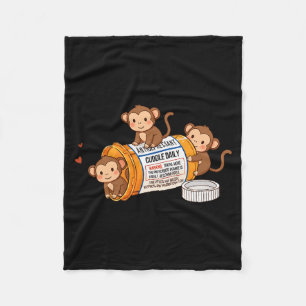 Funny Monkey Anti Depressant Zoo Boys Girls Kids P Fleece Blanket
