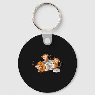 Funny Monkey Anti Depressant Zoo Boys Girls Kids P Key Ring