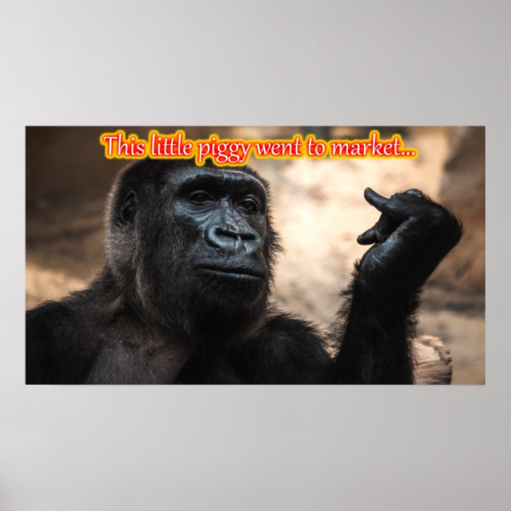 Funny Monkey Ape Chimp Memes with Funny Sayings Poster | Zazzle