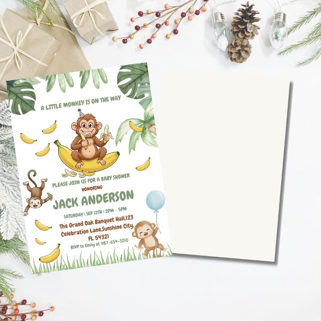 funny Monkey Baby Shower Set, Monkey Baby Invitation (Creator Uploaded)