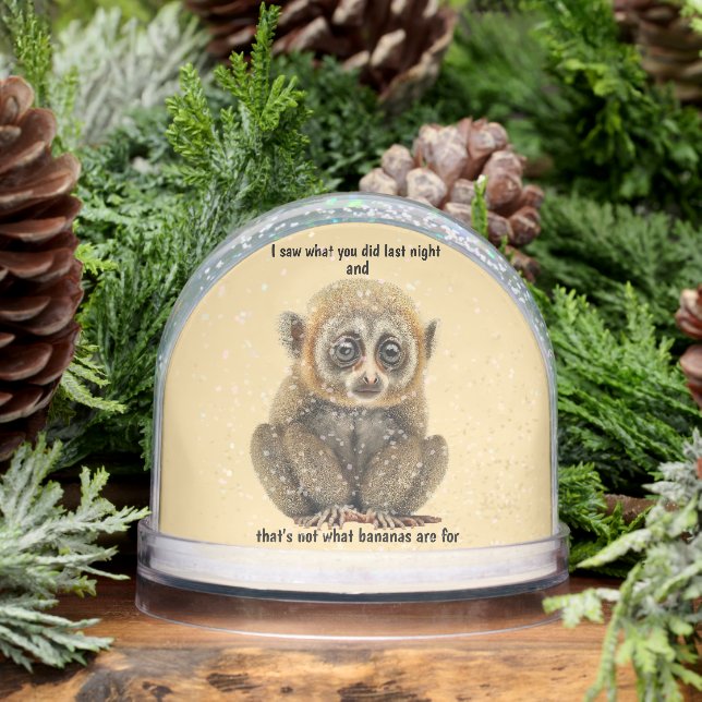 Funny Monkey Banana Humour Snowglobe (Winter)