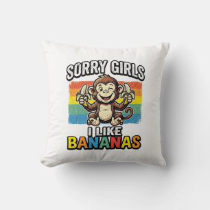Funny Monkey Banana Vintage Engraving Shirt Design Cushion