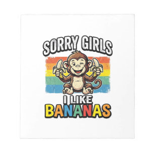 Funny Monkey Banana Vintage Engraving Shirt Design Notepad