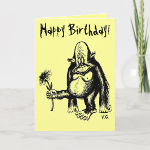 Funny monkey birthday card