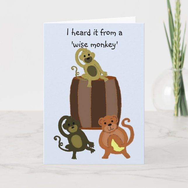 Funny Monkey Birthday Card (Front)