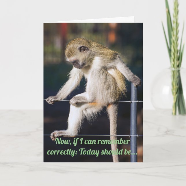 Funny Monkey birthday Card (Front)