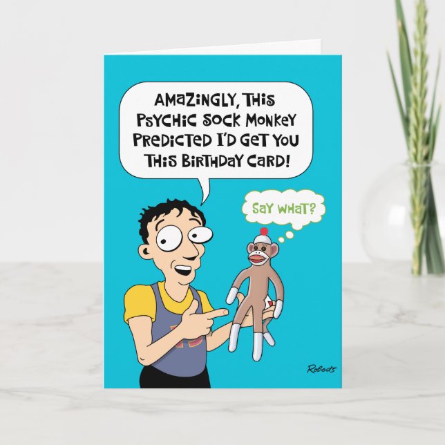 Funny Monkey Birthday Card (Front)