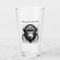 Funny Monkey Black White Ink Customised