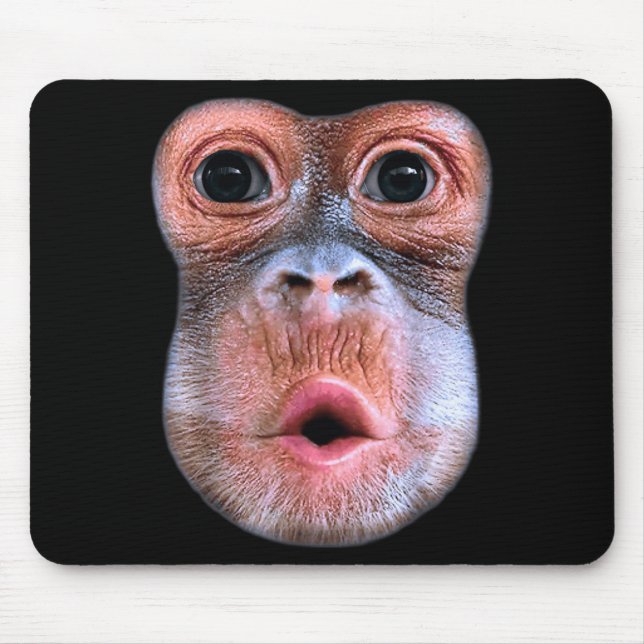 Funny Monkey Blowing Stomach Face, Monkey Blow Sto Mouse Mat (Front)