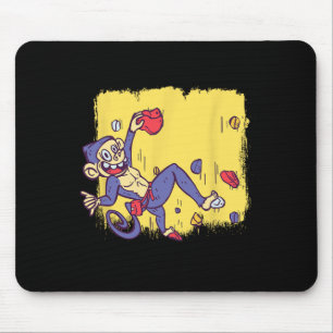 Funny Monkey Bouldering And Rock Climbing Mouse Mat