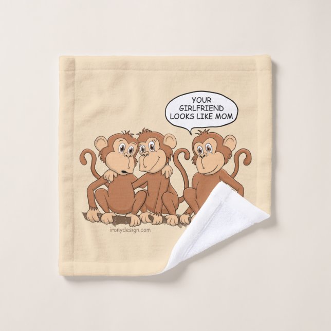 Funny Monkey Cartoon Design Wash Cloth (Wash Cloth)