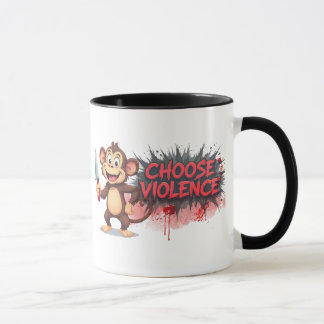 Funny monkey choose violence sarcastic coffee mug