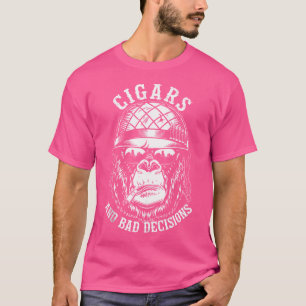 Funny Monkey Cigars And Bad Decisions T-Shirt
