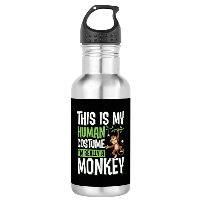 Funny Monkey Costume Halloween Vector 532 Ml Water Bottle (Front)