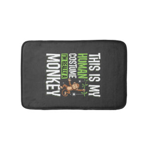 Funny Monkey Costume Halloween Vector Bath Mat