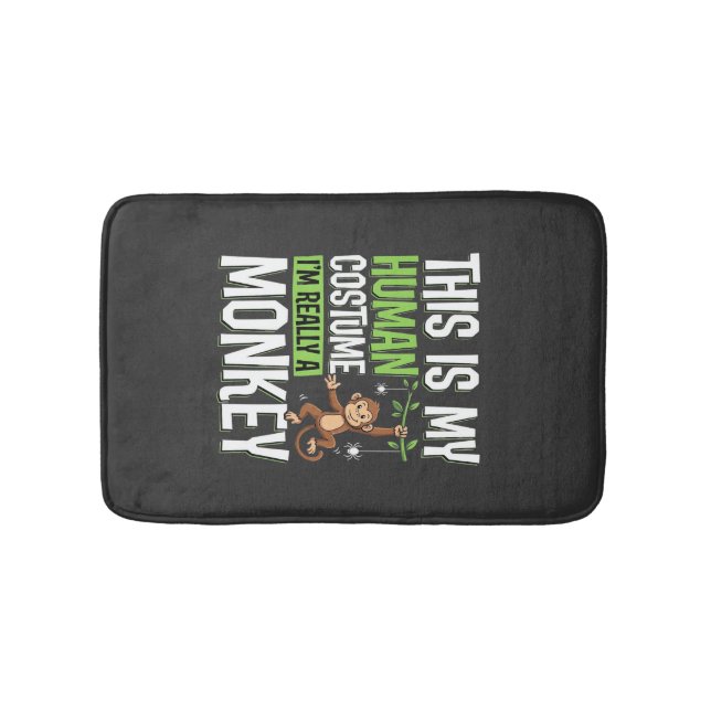 Funny Monkey Costume Halloween Vector Bath Mat (Front)