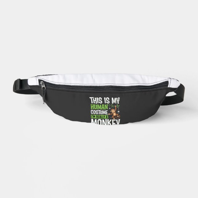 Funny Monkey Costume Halloween Vector Bum Bags (Front)