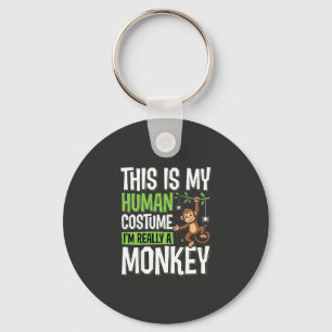 Funny Monkey Costume Halloween Vector Key Ring