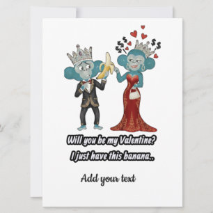 Funny monkey couple valentine's day T-Shirt Holiday Card