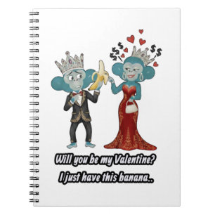 Funny monkey couple valentine's day T-Shirt Notebook