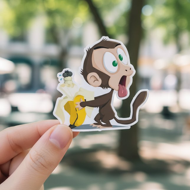 Funny Monkey Custom-Cut Vinyl Sticker (Creator Uploaded)