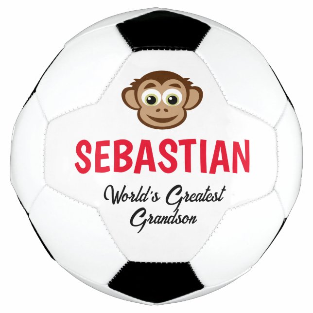 Funny monkey custom soccer ball gift for kids (Front)