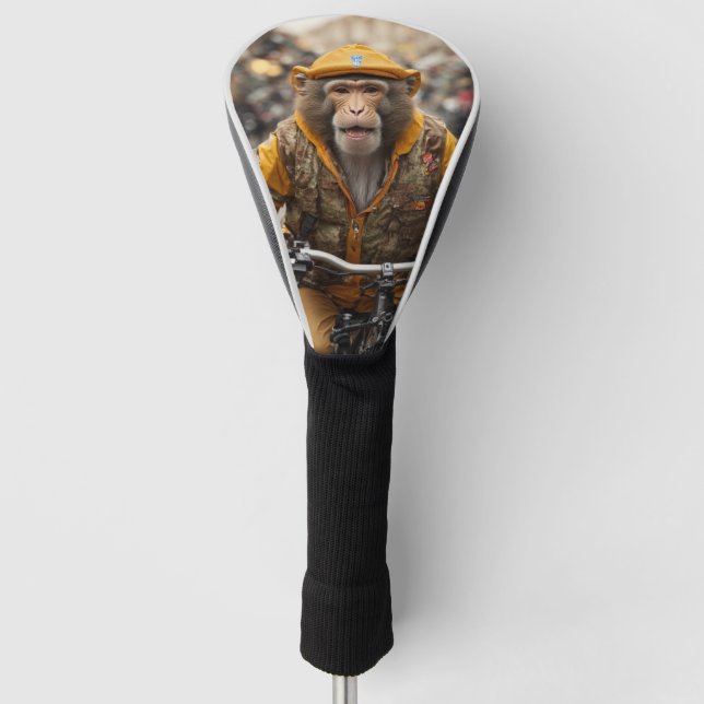 Funny Monkey Cycling Golf Head Cover (Front)