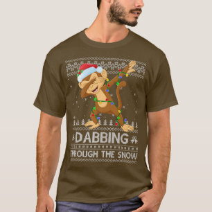 Funny Monkey Dabbing Through The Snow Ugly Monkey T-Shirt