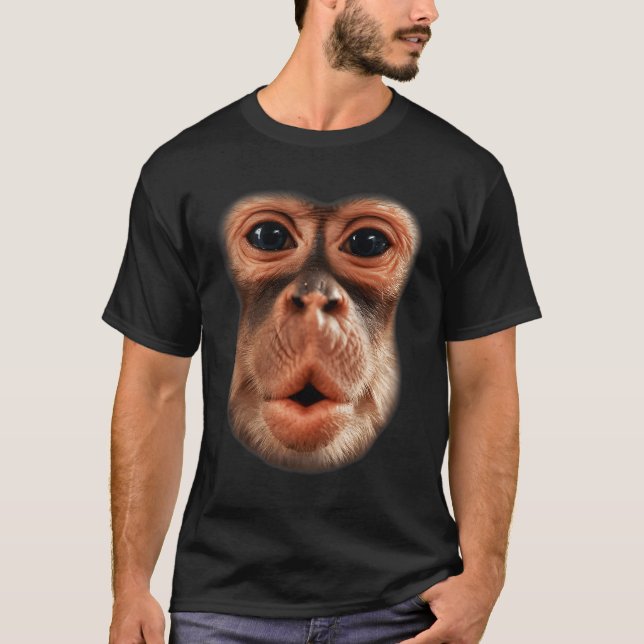 Funny Monkey Face Breath Men Boy Kid Halloween Cos T-Shirt (Front)