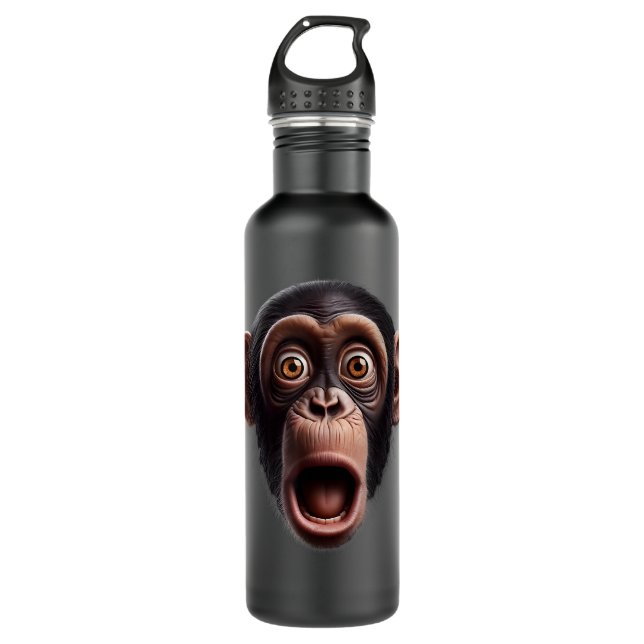 Funny Monkey Face chimpanzee 710 Ml Water Bottle (Front)