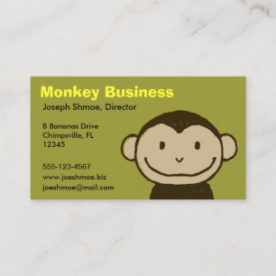 Funny Monkey Face   Cute Cartoon Business Card